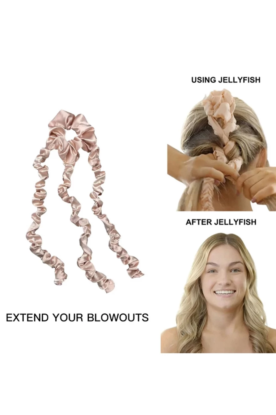 Shewin Satin Heatless Curling Headband for Women - Clay Color No Heat Hair Curler Set for Effortless Waves