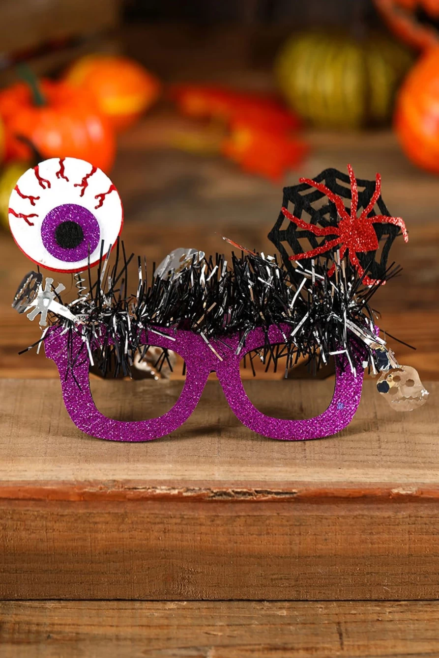 "Shewin Women's Halloween Eyeball Skull Funny Glasses in Kyoho Grape - Spooky Costume Accessory"