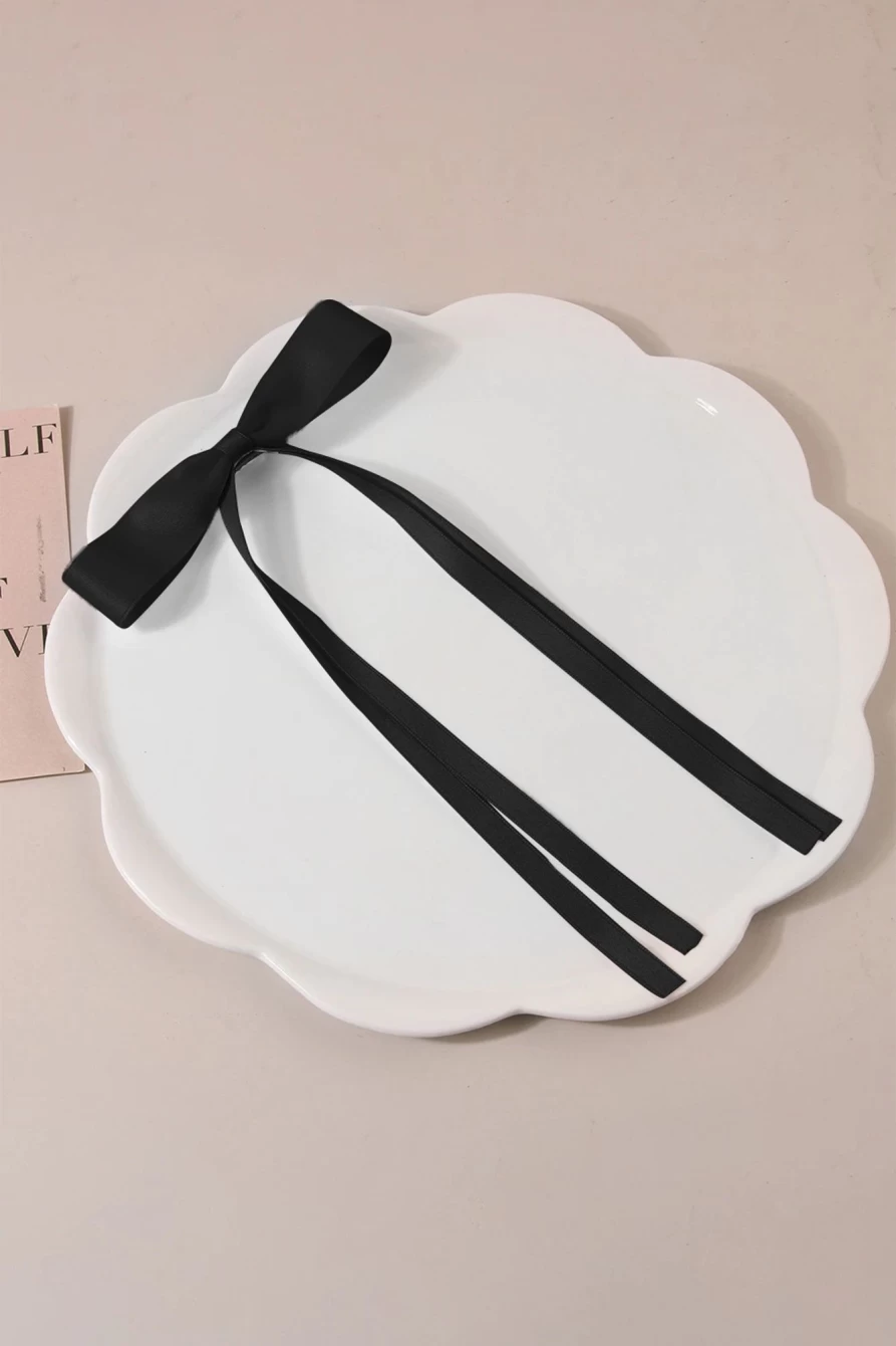 Shewin Black Elegant Women's Solid Color Ribbon Bowknot Hairband