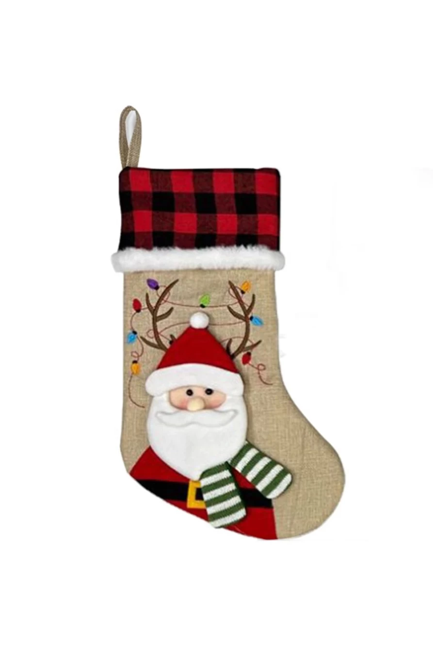 "Shewin Women's Red Dahlia Christmas Stocking Pendant - Santa & Printed Design Holiday Jewelry"