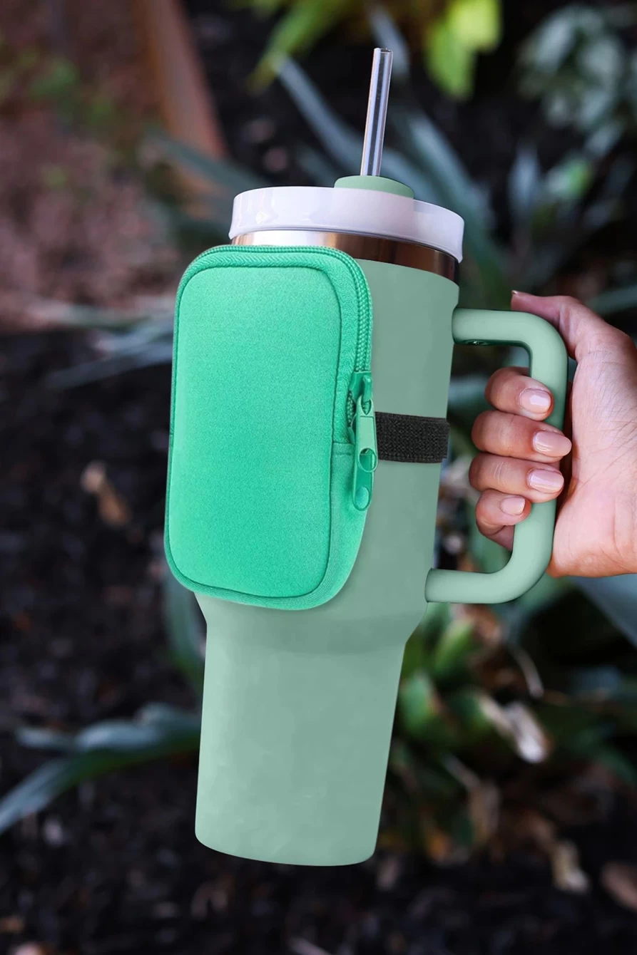 Shewin Green 304 Stainless Steel Double Wall Insulated Tumbler Mug with Straw & Carry Bag for Women