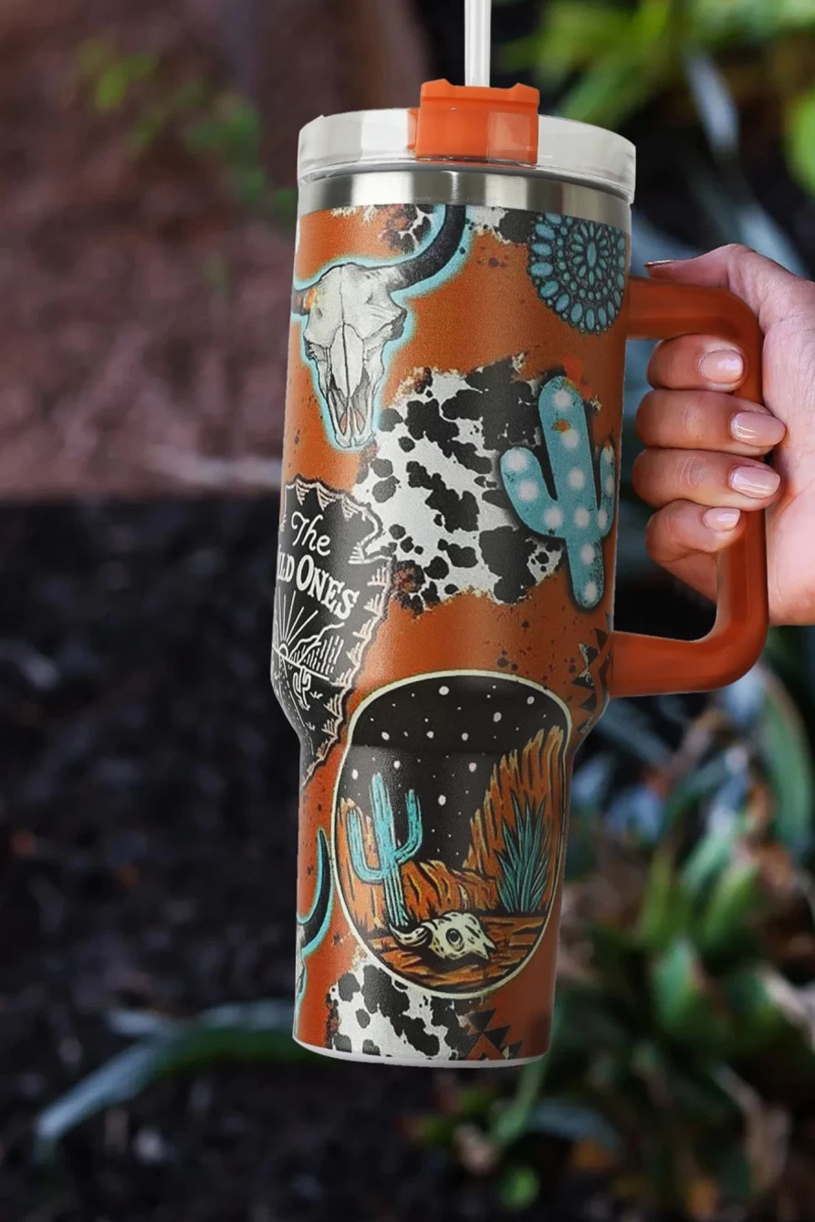 Shewin Orange Halloween Tumbler for Women - 304 Stainless Steel Insulated Handle Cup