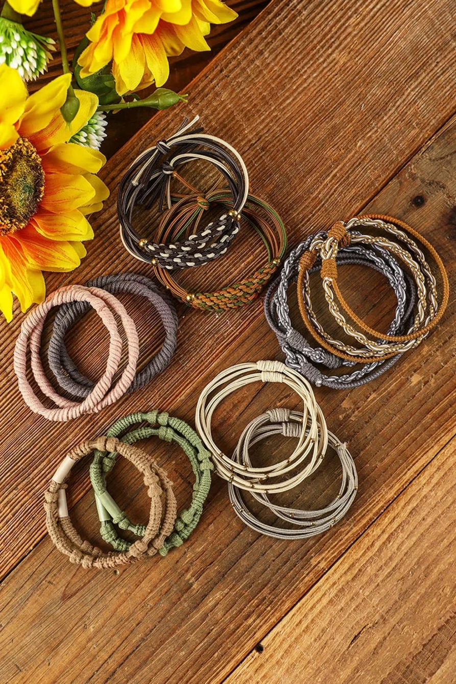 20Pcs Shewin Boho Knotted Hair Ties for Women - Multicolour Scrunchie Set