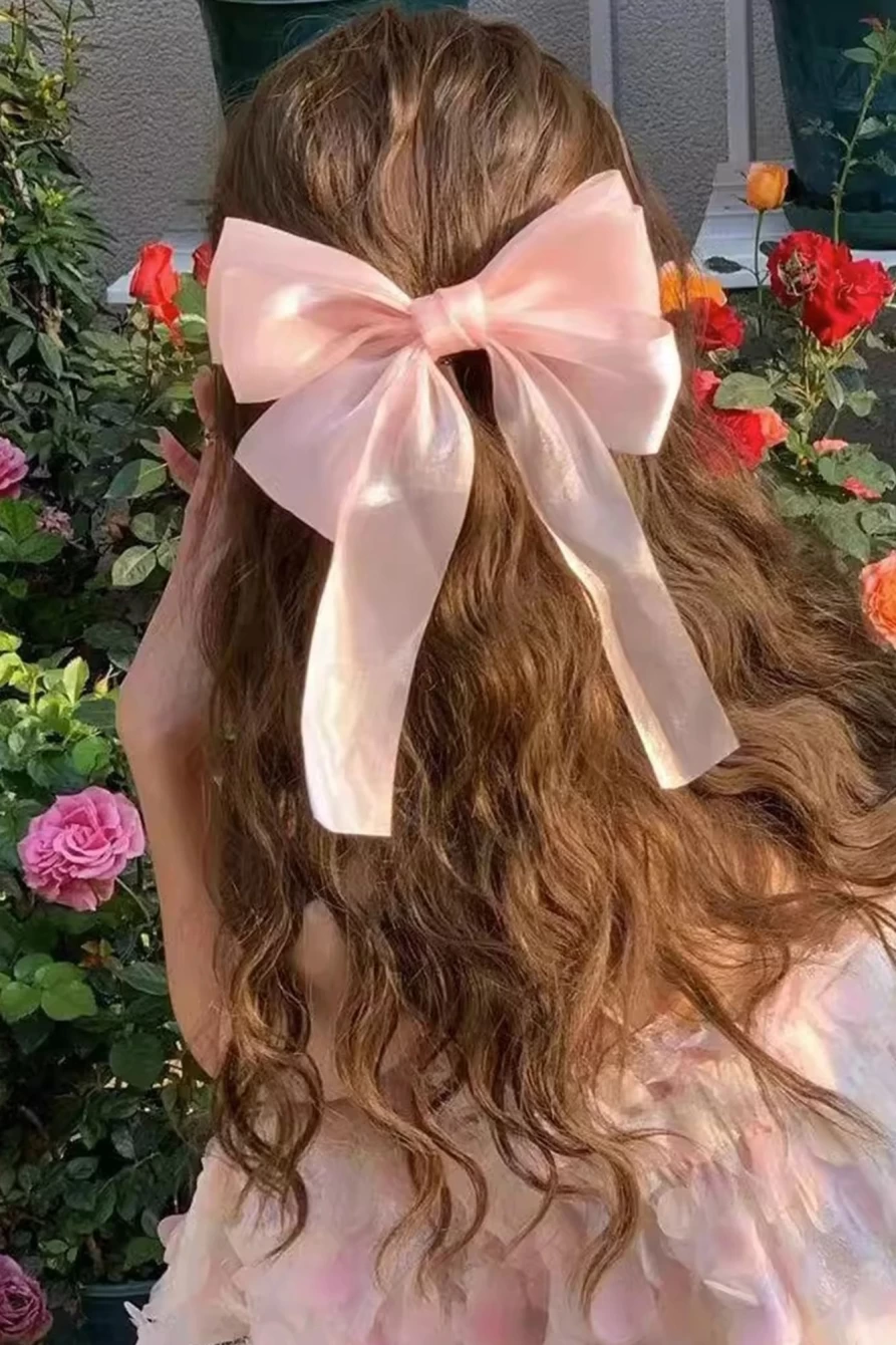 Shewin Women's Apricot Pink Butterfly Bowknot Hair Clip - Elegant Hair Accessory