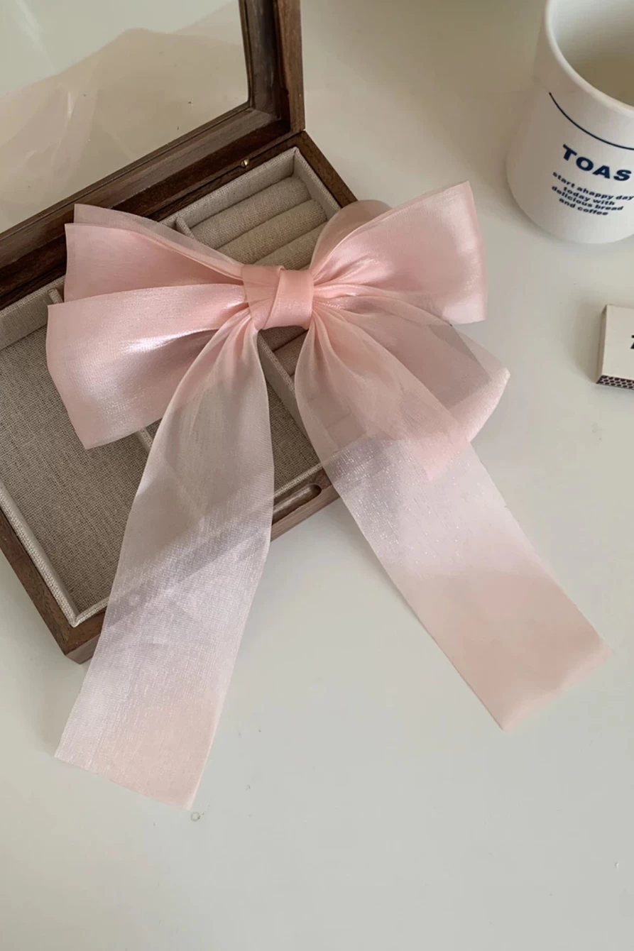 Shewin Women's Apricot Pink Butterfly Bowknot Hair Clip - Elegant Hair Accessory