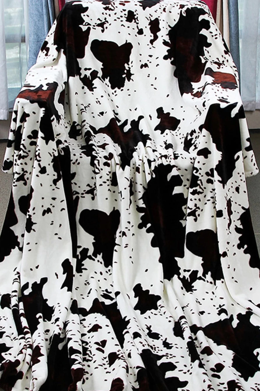 Shewin Multicolour Animal Spots Plush Blanket for Women - Soft Cozy Throw