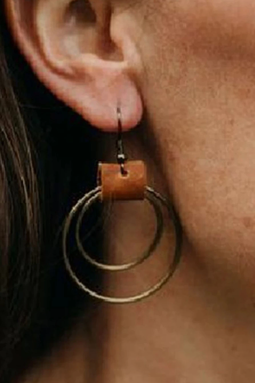 Shewin Gold Vintage Hoop Hook Earrings for Women - Classic Retro Dangle Earrings