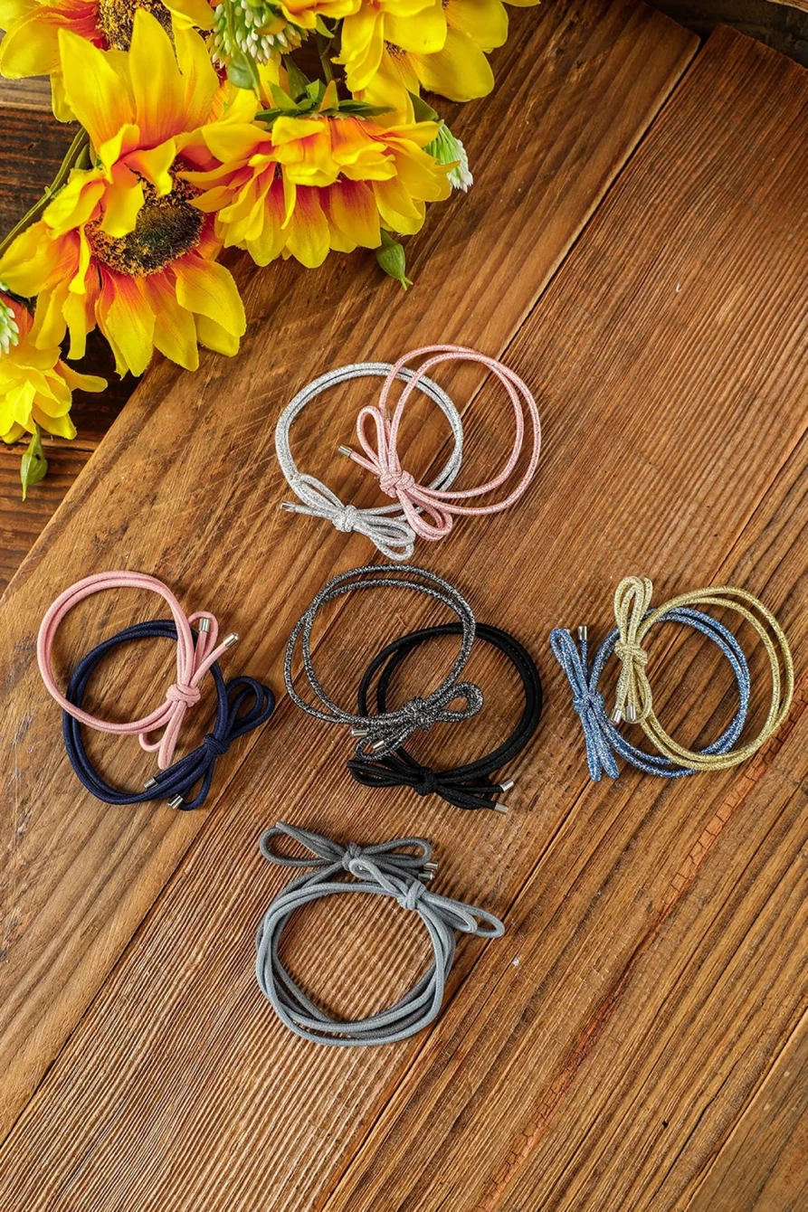 Shewin Pink Bow Knot Hair Ties for Women - 10Pcs Multicolor Ponytail Holders