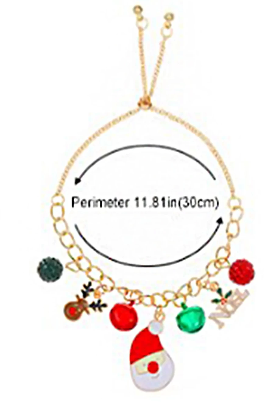 Shewin Women's Gold Christmas Pendant Pull-Out Chain Bracelet Holiday Jewelry Gift