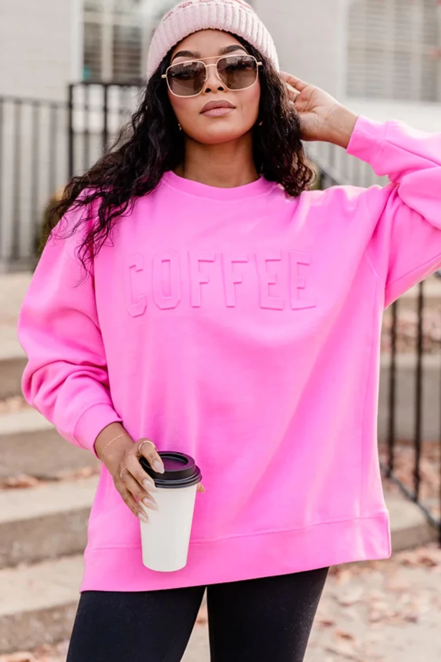 Shewin Women's Bonbon Casual Mama Letter Drop Shoulder Sweatshirt - Cozy Oversized Pullover