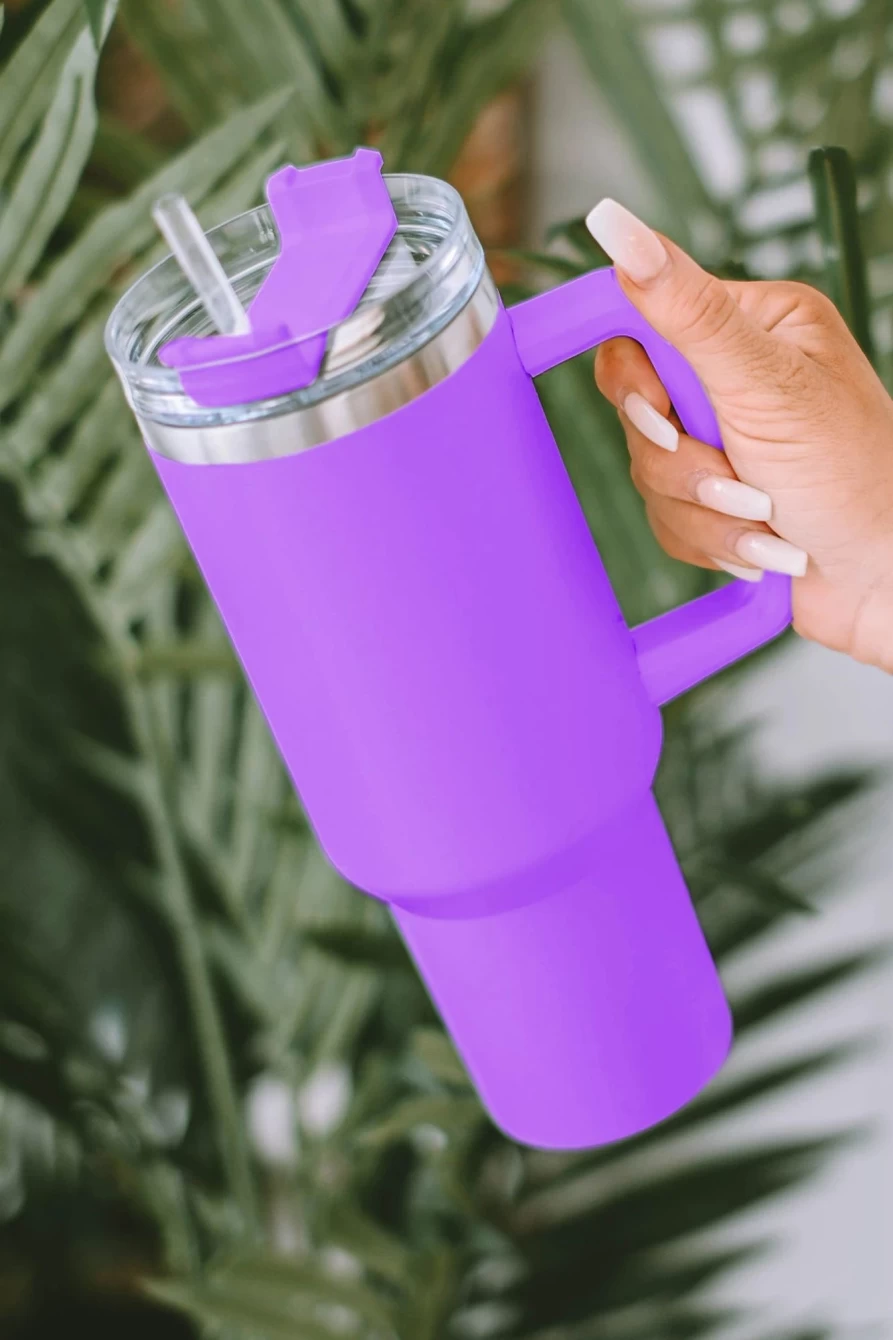 Shewin Purple 304 Stainless Steel Insulated Tumbler Mug with Straw for Women - Leakproof & BPA-Free